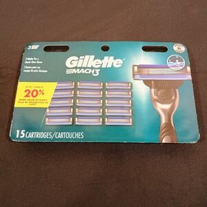 Gillette Mach3 15 Cartridge Refill Pack Classic Close Shave